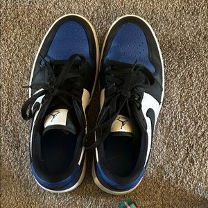Nike Air Jordan Black and Royal Blue Shoes